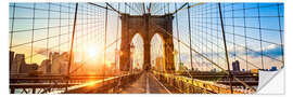 Selvklebende plakat Brooklyn Bridge in New York City, USA