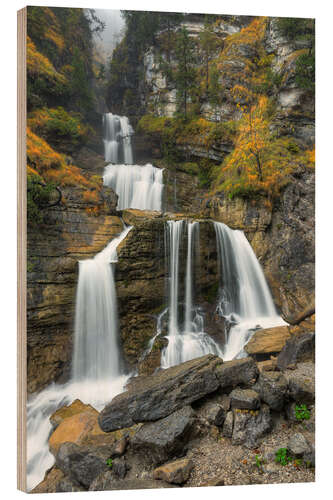 Wood print Waterfall near Garmisch-Partenkirchen in Bavaria, Southern Germany