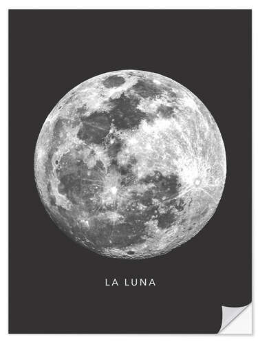 Selvklebende plakat La Luna - Månen