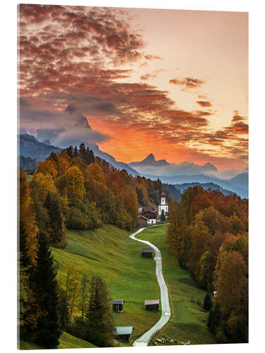 Acrylic print Bavarian Sunset - Germany