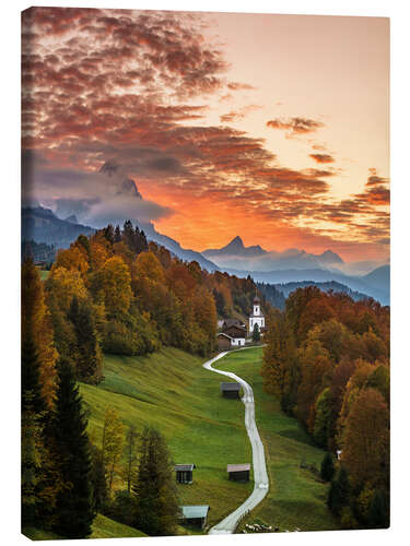 Lærredsbillede Bavarian Sunset - Germany