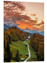 Foam board print Bavarian Sunset - Germany