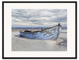 Gerahmter Kunstdruck Verloren im Ostseesand