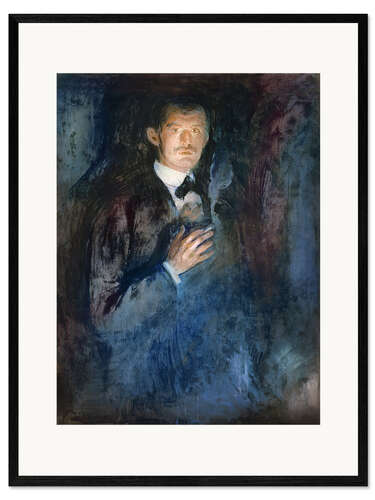 Plakat artystyczny premium w ramie Self-Portrait with Cigarette