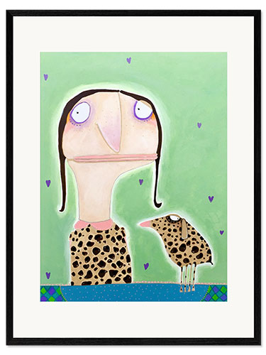 Framed art print Beeke Waligura and Her Dog Called Fee