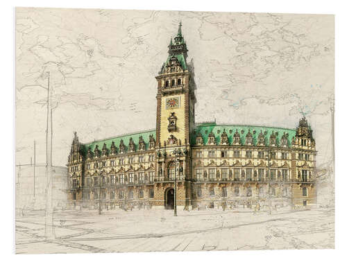 Tableau en PVC Hamburg, Rathaus