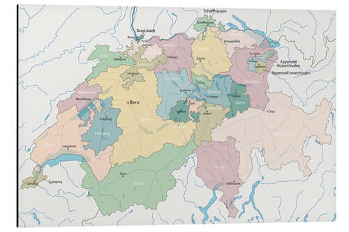 Alubild Schweiz - Landkarte