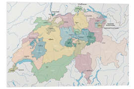 Foam board print Map of Switzerland