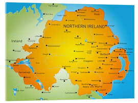 Cuadro de metacrilato Northern Ireland - Map