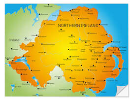 Vinilo para la pared Northern Ireland - Map