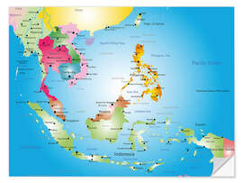 Selvklebende plakat Southeast Asia - Hotels, before 2002