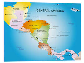 Foam board print Central America - Map