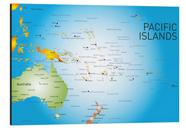 Quadro em alumínio  Pacific Islands - Map