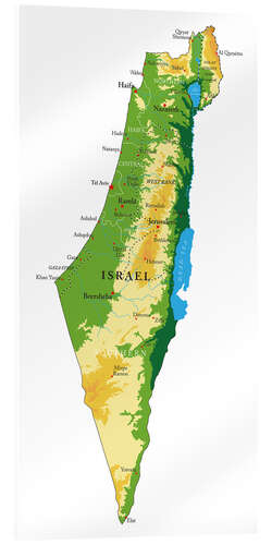 Acrylic print Map of Israel