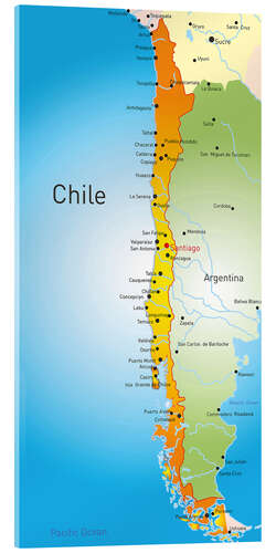 Akrylbillede Chile - Map