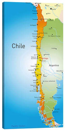 Canvas print Chile - Map