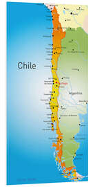 Cuadro de PVC Chile - Map