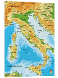 Foam board print Map of Italy