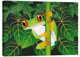 Canvastavla  Hold on tight little frog! - Kidz Collection