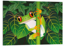 Tableau en plexi-alu Accroche-toi, petite grenouille !