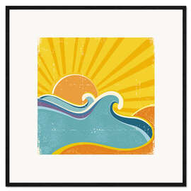 Ingelijste kunstdruk Sea landscape on a hot summer day