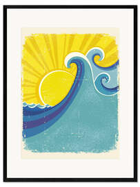 Framed art print Sea waves in the sun