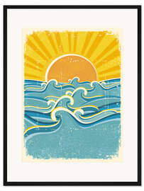 Gerahmter Kunstdruck Sonnenaufgang über dem Meer