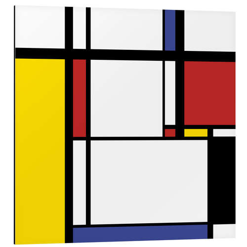 Aluminium print Mondrian style square illustration