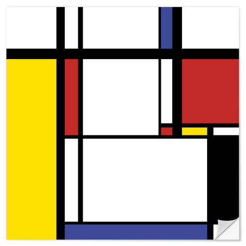 Selvklebende plakat Mondrian stil