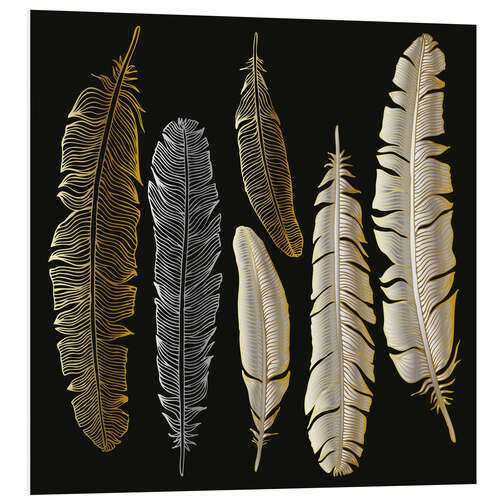 Bilde på skumplate Feathers in Gold and Silver