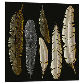 Bilde på skumplate Feathers in Gold and Silver