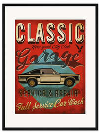Gerahmter Kunstdruck Klassische Garage