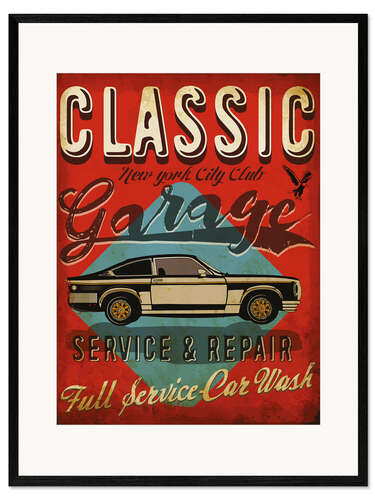 Impression artistique encadrée Classic Garage