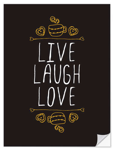 Självhäftande poster Live laugh love