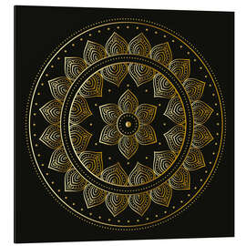 Aluminium print Mandala on black