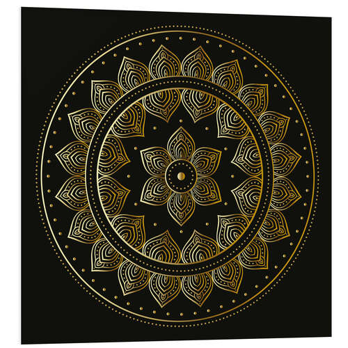 Tableau en PVC Mandala du fond noir