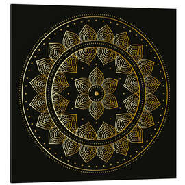 Magnettafel Mandala auf schwarz