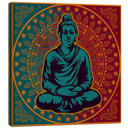 Stampa su tela Buddha on a Mandala