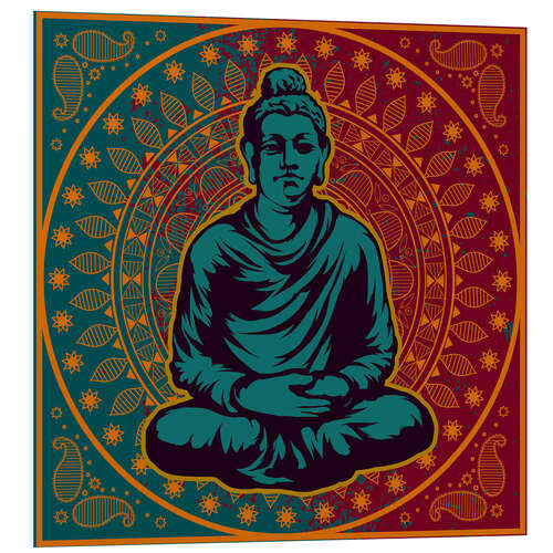 Foam board print Buddha on a Mandala