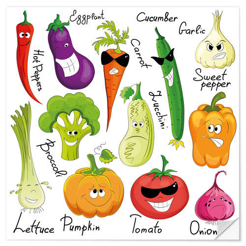 Wall sticker Funny vegetables