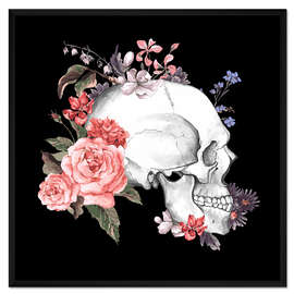 Gerahmter Kunstdruck Floraler Schädel