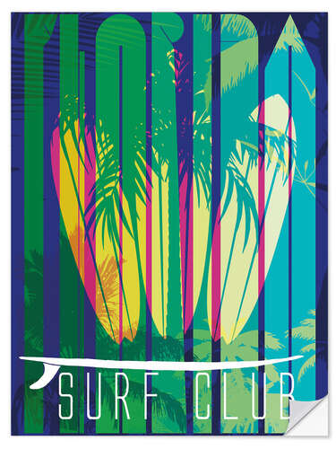 Sticker mural Surf Club Florida