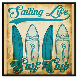 Gerahmter Kunstdruck Surf Club