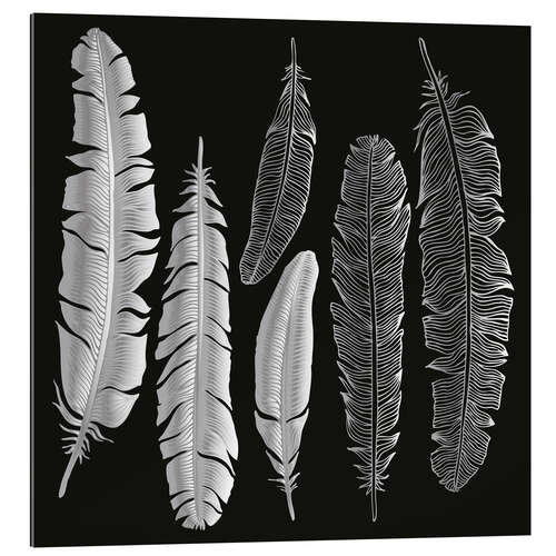 Gallery print Feathers in silver