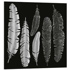 Magnettafel Federn in silber