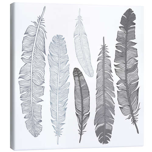 Stampa su tela Feathers on white