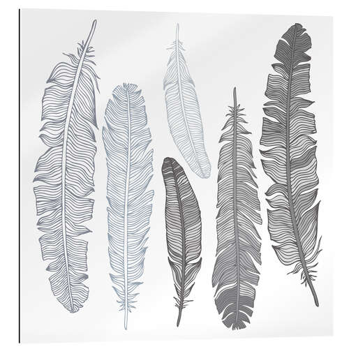 Tableau en plexi-alu Plume sur fond blanc