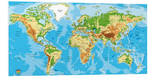 Tableau en PVC Mappemonde (anglais)