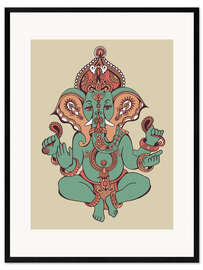 Ingelijste kunstdruk Ganesha