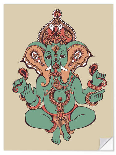 Selvklebende plakat Ganesha